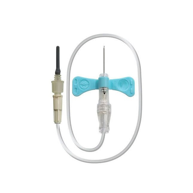BD Vacutainer® Blood Collection Set, Push Button Without Luer L12" Tubing, with Luer, L0.75"x 23GA, Light Blue, 50 each/box, 367324 - A Medi Supplies