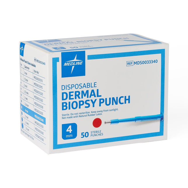 Medline Sterile Biopsy Punch, Diameter 4 mm, 50/BX, MDS0033340B