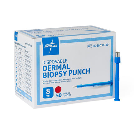 Medline Sterile Biopsy Punch, Diameter 8 mm, 50/BX, MDS0033380B