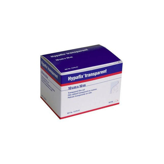 BSN Medical Hypafix® Transparent Film Roll, Adhesive, W10cm x L10m 1 roll/box, 12 box/case 7237801 - A Medi Supplies