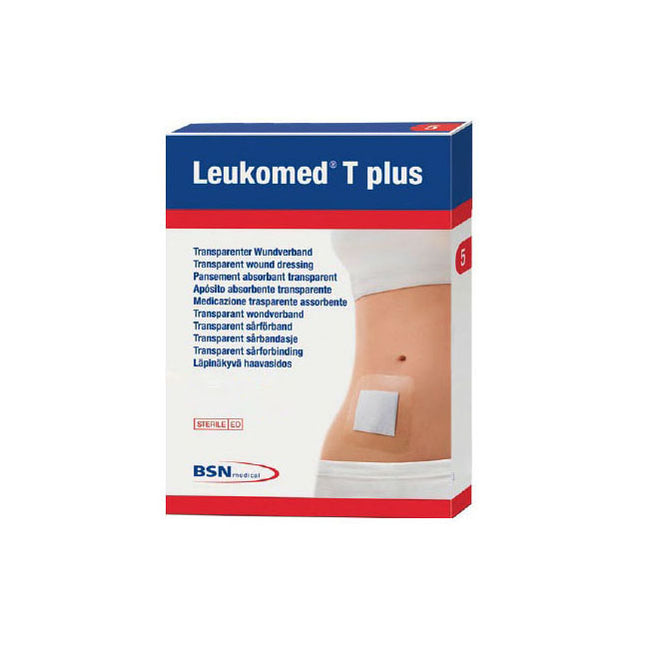 BSN Medical Leukomed® T Plus Transparent Dressing, Adhesive, with Absorbent Pad, W10cm x L20cm 50 each/box, 8 box/case 7238214