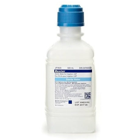 Baxter Sterile Water for Irrigation, 500mL 15 each/case JF7113 Replaced by JF7623P