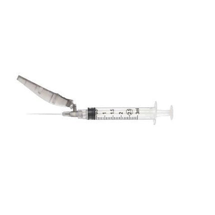 Monoject™ Hypodermic Safety Needle and Syringe Combination 25GA, 3mL, 5/8" 100 each/box, 12 box/case 11832558 - A Medi Supplies