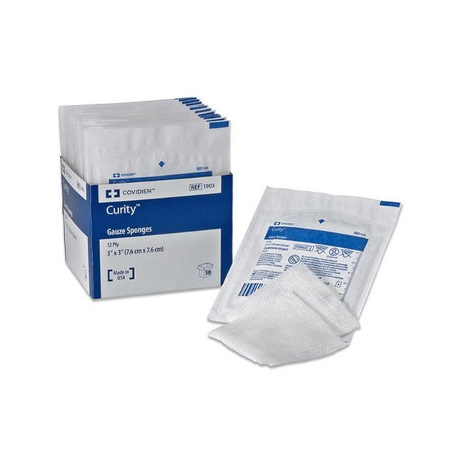 Cardinal Health Curity™ Premium Woven Gauze Sponge, Sterile, 4X4 - 16 10 each/tray, 7605 - A Medi Supplies
