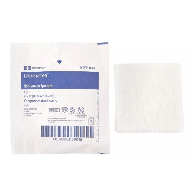 Cardinal Health Dermacea™ Standard Non - Woven All - Purpose Gauze Sponge, W4" x L4" Sterile, 2 each/pack, 25 pack/box, 441412 - A Medi Supplies