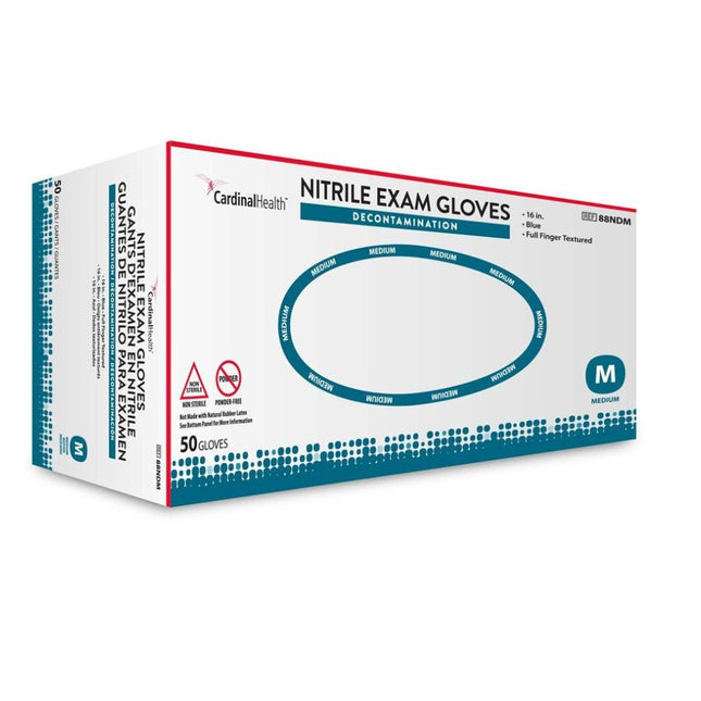 Cardinal Health Exam Gloves Nitrile Decontamination Medium 16in Extended Length, 50 each/box, 88NDM - A Medi Supplies
