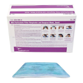 compare product Cardinal Health™ Flat Fold N95 Respirator and Surgical Mask, Small 50 each/box, USA-N95-S