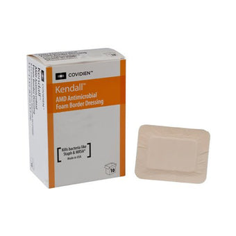 compare product Cardinal Health Kendall Amd Foam Border Dressings (Acrylic Adhesive) 7.5X7.5 10 each/box, 55588BAMDX