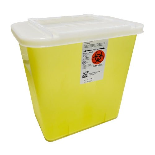 Cardinal Health Monoject™ Multi - Purpose Sharps Containers with Sliding Lid, 5GL, yellow, Height: 10.25", 1 each, 31300878 - A Medi Supplies