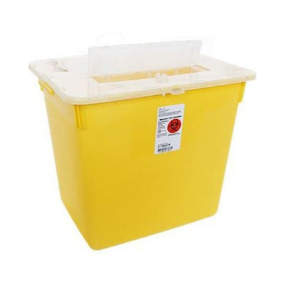 Cardinal Health Monoject™ Large Volume Sharps Container with Split Lid Sharps Port, 10GL, Yellow, 6 each/case, 31143798 - A Medi Supplies