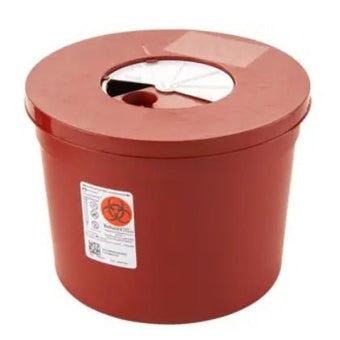 compare product Cardinal Health Monoject™ Multi-Purpose Sharps Container with Rotor Opening, Red, 5 Quart, Height: 17