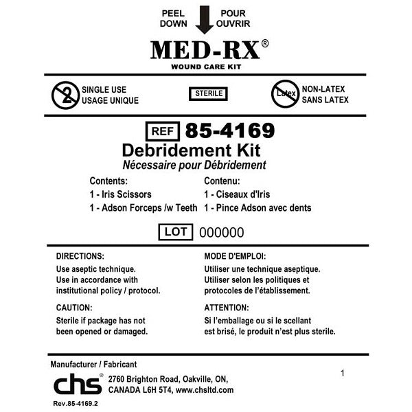 CHS Med - Rx Debridement Kit - 85 - 4169 50 kit/case 85 - 4169 - A Medi Supplies