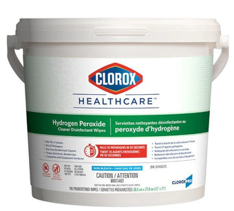 compare product Clorox Canada Clorox Healthcare® Hydrogen Peroxide Cleaner Disinfecting Wipes, 185-count bucket, 12