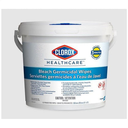 Clorox Healthcare® Bleach Germicidal Wipes , Terminal Wipes Bucket, 150 sheet/can, 55894 - A Medi Supplies