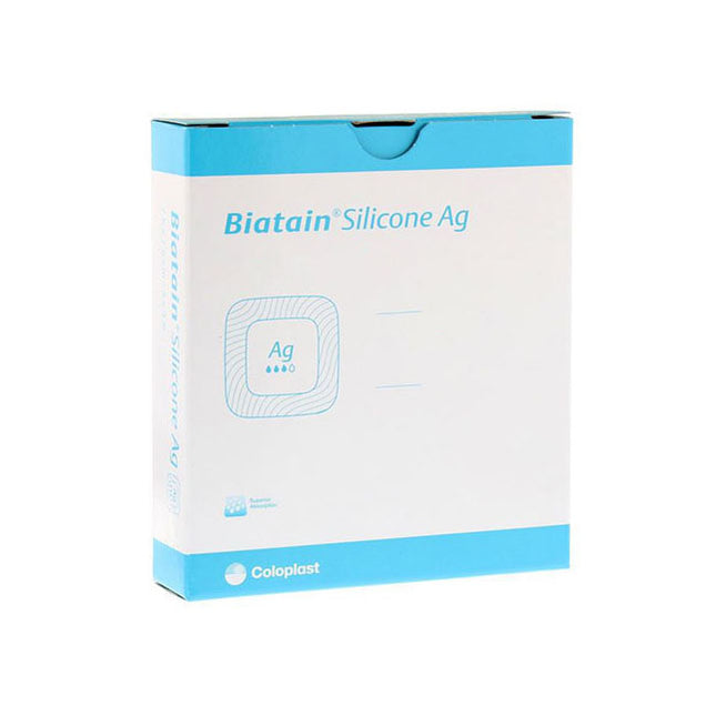 Coloplast Biatain® Silicone Ag Foam Dressing, W17.5cm X L17.5cm 5 each/box, 39640