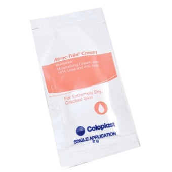 compare product Coloplast Atrac-Tain® Cream With Urea and Alpha Hydroxy Acid, Size 2g Packets, 300/Case, 1843