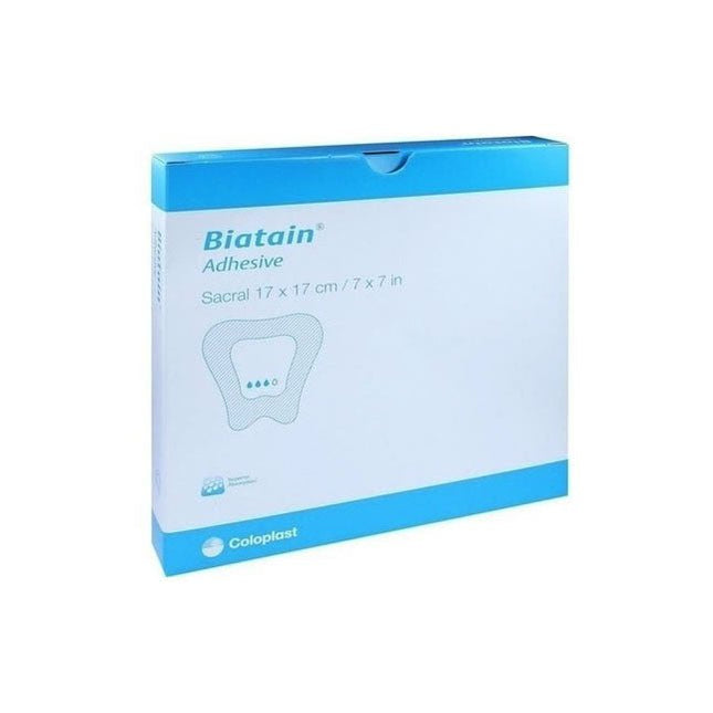 Coloplast Biatain® Foam Dressing, Adhesive, Sacral, W17cm X L17cm 5 each/box, 3483 - A Medi Supplies