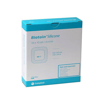 compare product Coloplast Biatain® Silicone Ag Foam Dressing, W10cm X L10cm 5 each/box, 39637
