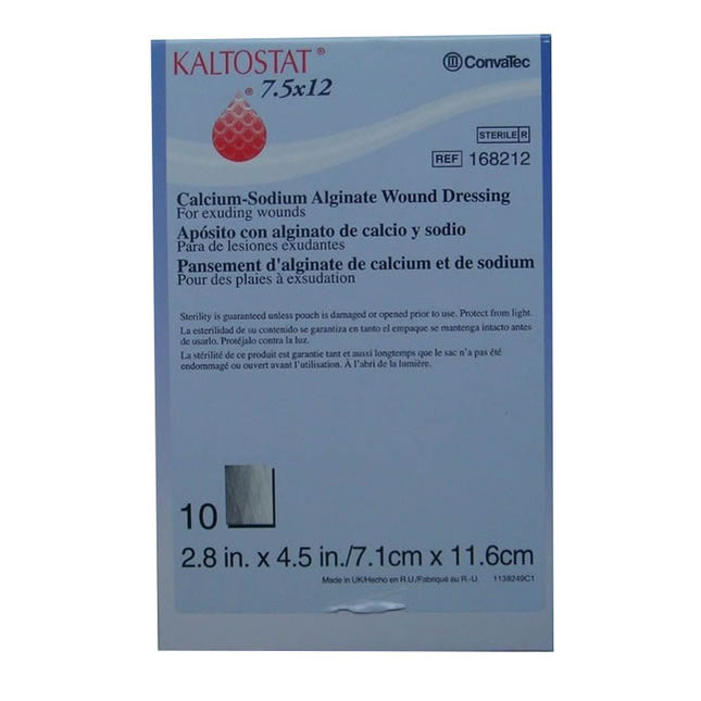 Convatec Kaltostat™ Calcium Alginate Dressing, Rectangle, 3" x 5" 10 each/box 168212