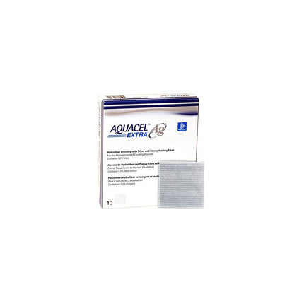 Convatec AQUACEL® Ag+ Extra™ Wound Dressing, W4" x L4" 10 each/box 413567