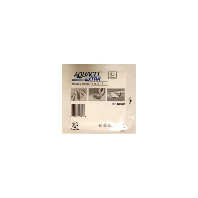 Convatec AQUACEL® Extra™ Wound Dressing, W4" x L4" 10 each/box 420672