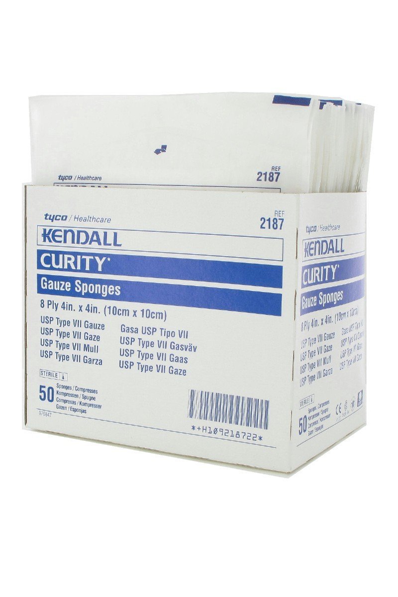 Cardinal Health Curity™ Premium Woven Gauze Sponge, Sterile 8 Ply,4"X4", 50 each/pack, 2187 - A Medi Supplies