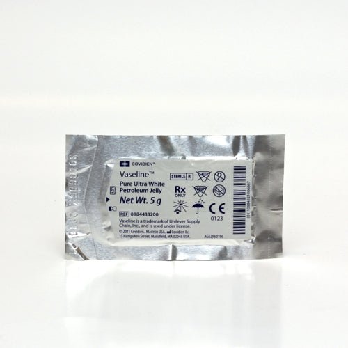 Cardinal Health Vaseline™ Petroleum Jelly, Pure Ultra White 5g, Sterile, 144 each/box, 8884433205 - A Medi Supplies