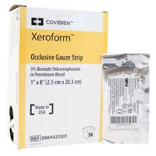 Cardinal Health Xeroform™ Non - Adherent Occlusive Petrolatum Dressing, 1in X 8in, Sterile, 50 each/box, 8884433301 - A Medi Supplies