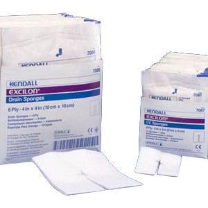 Excilon Non - woven Drain Gauze Sponge 4" X 4" 6 - ply Sterile Poly/rayon T - slit Diamond, 25/Box, 7086 - A Medi Supplies