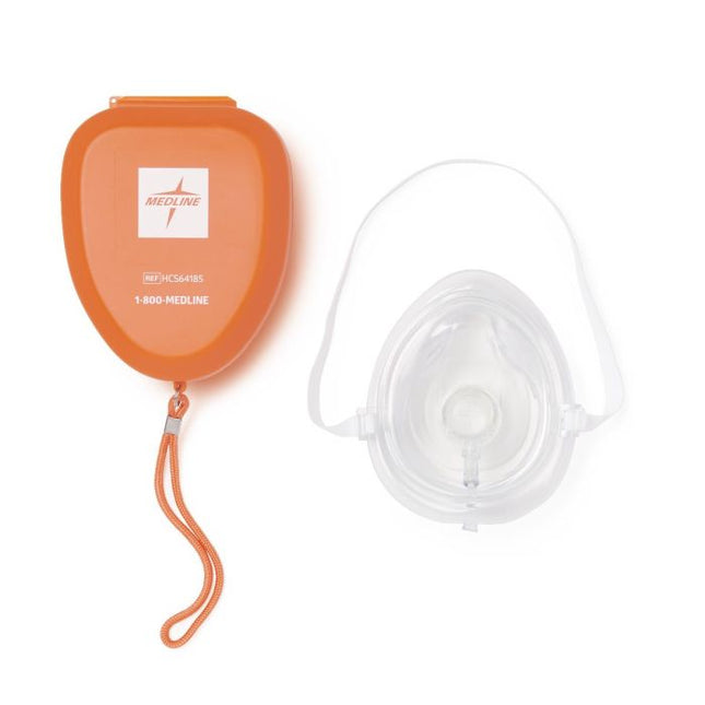 Medline CPR Mouth-To-Mask Resuscitator Mask with Valve, Adult, 12/CS, HCS64185