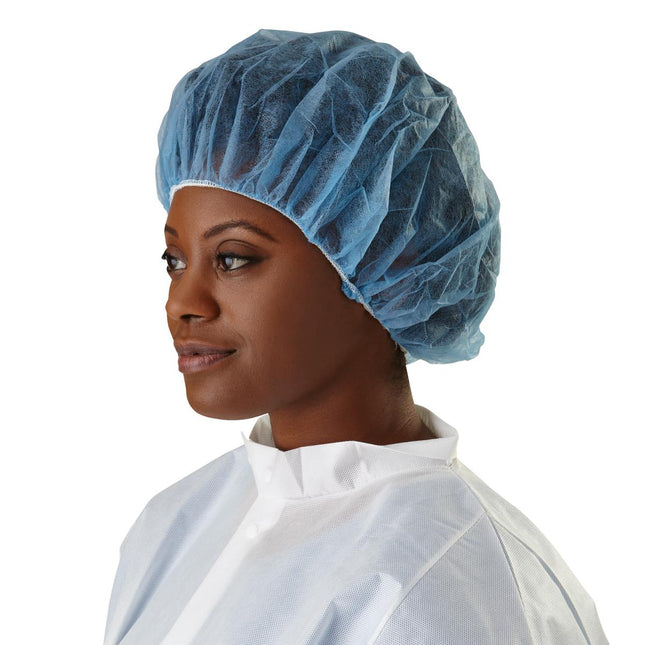 Medline Bouffant Cap, Spunbonded, 24" (61cm), Blue, 500/CS, CRI1004