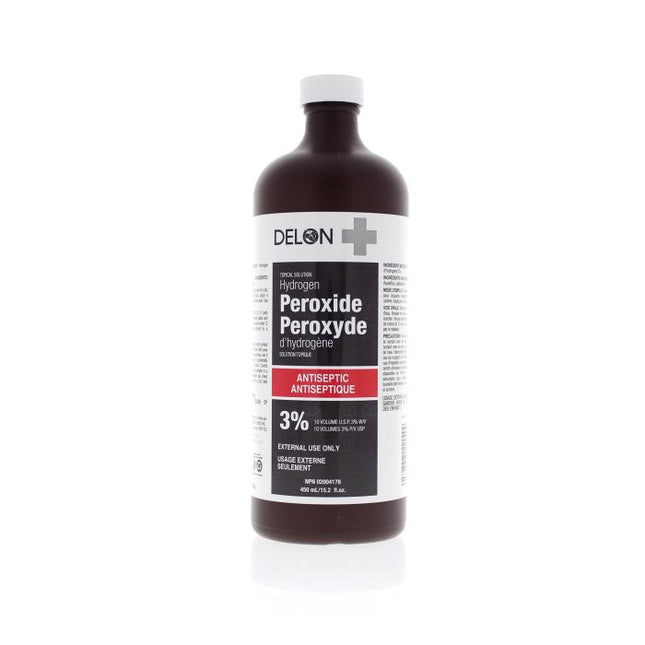Delon Hydrogen Peroxide, 3%, 473 mL, Bottle, 12/Case, D210R - A Medi Supplies