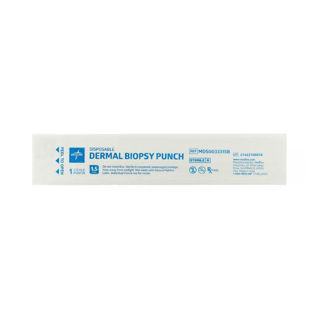 Medline Sterile Biopsy Punch, Diameter 1.5 mm, 50/BX, MDS0033315B