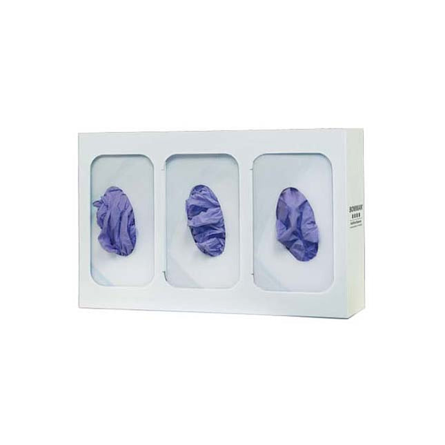 Bowman® Dispensers Glove Box Dispenser, Triple, with Dividers, White Powder-Coated Steel GL003-0413