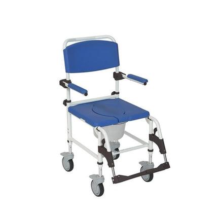 Drive Medical Aluminum Shower Commode Transport Chair, 1 Each, NRS185007 - A Medi Supplies