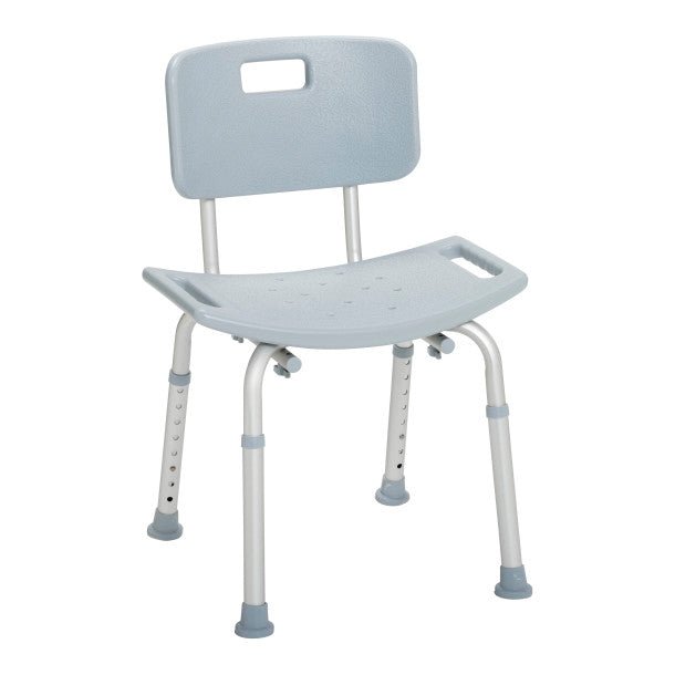 Drive Medical Bathroom Safety Shower Tub Bench Chair with Back, Grey, 1 Each, RTL12202KDR - A Medi Supplies