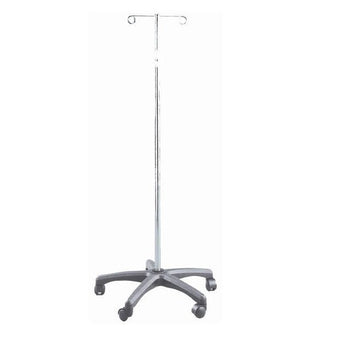 compare product Drive Medical Deluxe IV Pole, 2 hooks, 22-inch diameter base, 13016-2