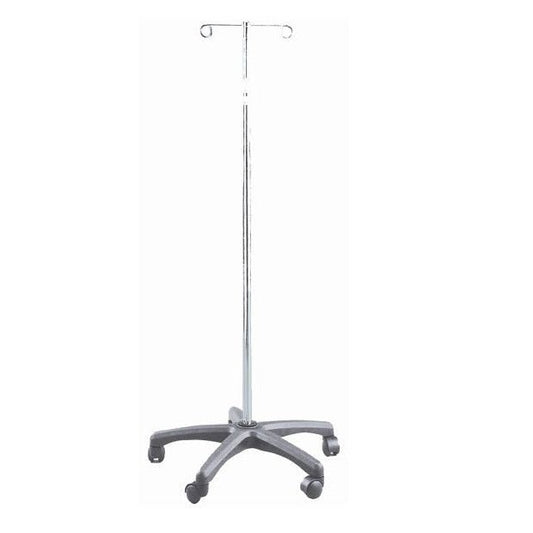 Drive Medical Deluxe IV Pole, 2 hooks, 22 - inch diameter base, 13016 - 2 - A Medi Supplies