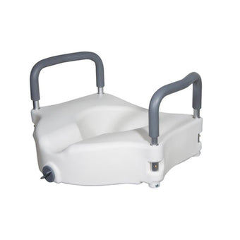 compare product Drive Medical Elevated Raised Toilet Seat with Removable Padded Arms, Standard Seat, 1 Each,& RTL12027RA