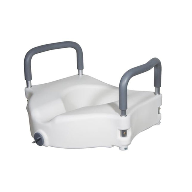 Drive Medical Elevated Raised Toilet Seat with Removable Padded Arms, Standard Seat, 1 Each,& RTL12027RA - A Medi Supplies