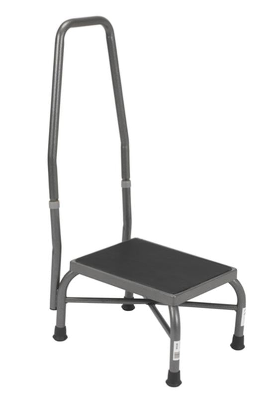Drive Medical Heavy Duty Bariatric Footstool with Non Skid Rubber Platform and Handrail, 1 Each, 13062 - 1SV - A Medi Supplies