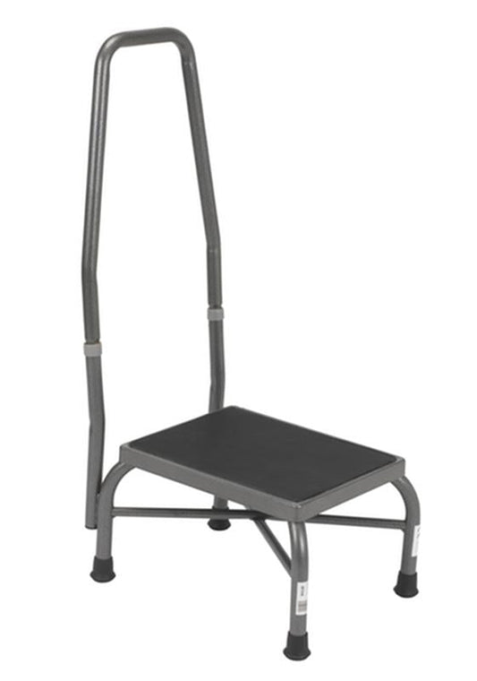 Drive Medical Heavy Duty Bariatric Footstool with Non Skid Rubber Platform and Handrail, 1 Each, 13062 - 1SV - A Medi Supplies
