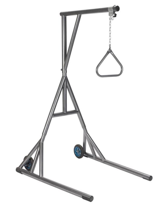 Drive Medical Heavy Duty Trapeze with Base and Wheels, Silver Vein, 1 Each, 13039SV - A Medi Supplies