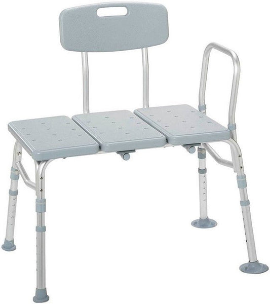 Drive Medical Plastic Tub Transfer Bench with Adjustable Backrest, 1 Each, 12011KD - 1 - A Medi Supplies