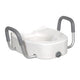 Drive Medical Premium Plastic Raised Toilet Seat with Lock and Padded Armrests, Elongated, 1 Each, 12013 - A Medi Supplies