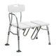 Drive Medical Splash Defense Transfer Bench W/ Curtain Guard U - shape Cut - out 16x28 Plastic Seat & Back, Revers, 1 Each, 12032KDR - A Medi Supplies