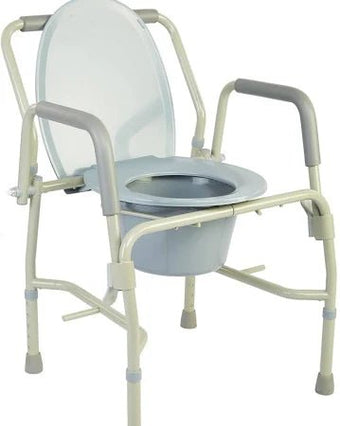 compare product Drive Medical Steel Drop Arm Bedside Commode with Padded Arms - 1 Each, 11125KD-1