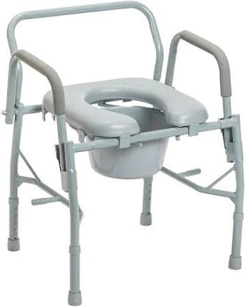 Drive Medical Steel Drop Arm Bedside Commode with Padded Seat and Arms, 1 Each, 11125PSKD - 1 - A Medi Supplies