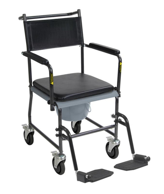 Drive Medical Upholstered Drop Arm Wheeled Commode, 1 Each, 11120SV - 1F - A Medi Supplies