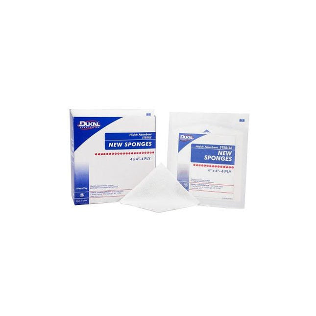 DUKAL New Sponge, 4 - Ply, Sterile, W4" x L4", 20 pack/box, 8 box/case, 6125 - A Medi Supplies